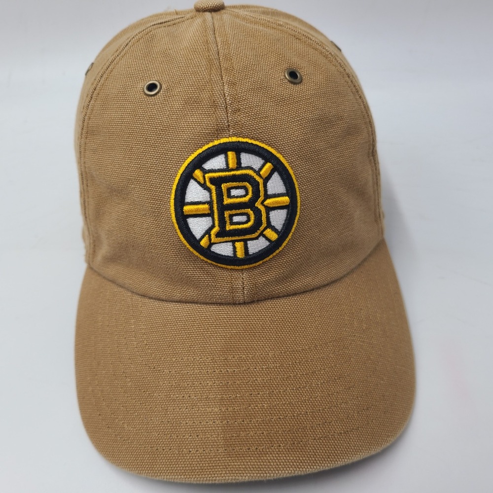 Boston Bruins Hat Strapback Carhartt 47 Brand Clean Up Brown NHL Hockey Logo Men